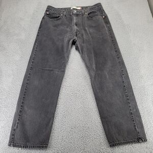 Vintage Levi's Jeans Mens 38x30 Black Denim 505 Regular‎ Fit Dark Wash Y2K
